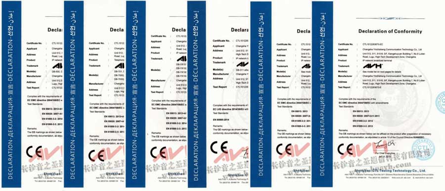CE认证证书-AVH